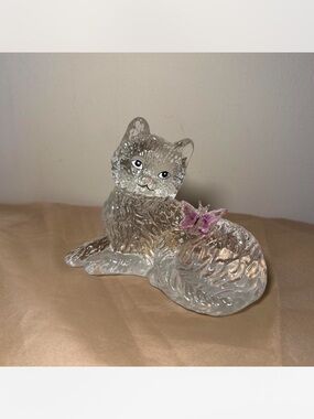 The Bradford Exchange Clear Glass Cat Figurine